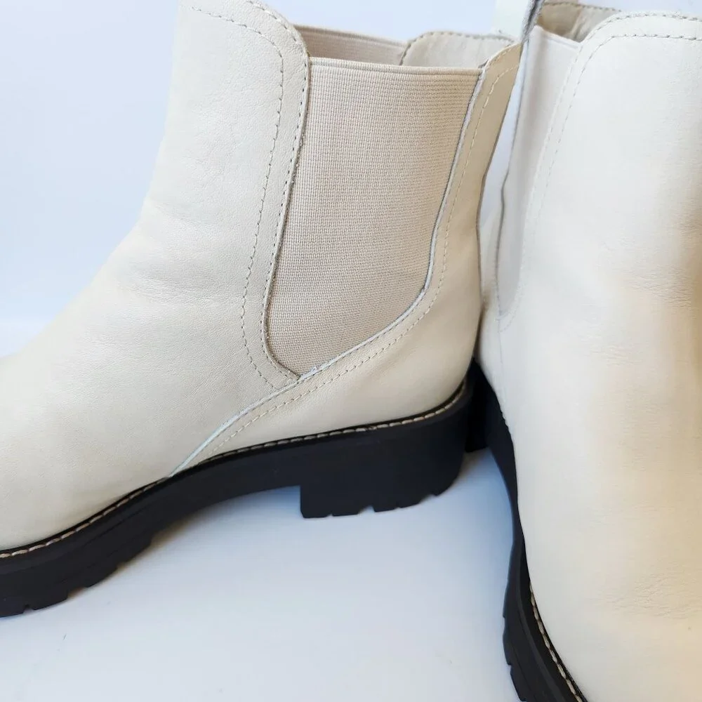 Sam Edelman Justina Lug Sole Chelsea Boots Ivory Winter Outdoors Cabincore - Picture 6 of 11
